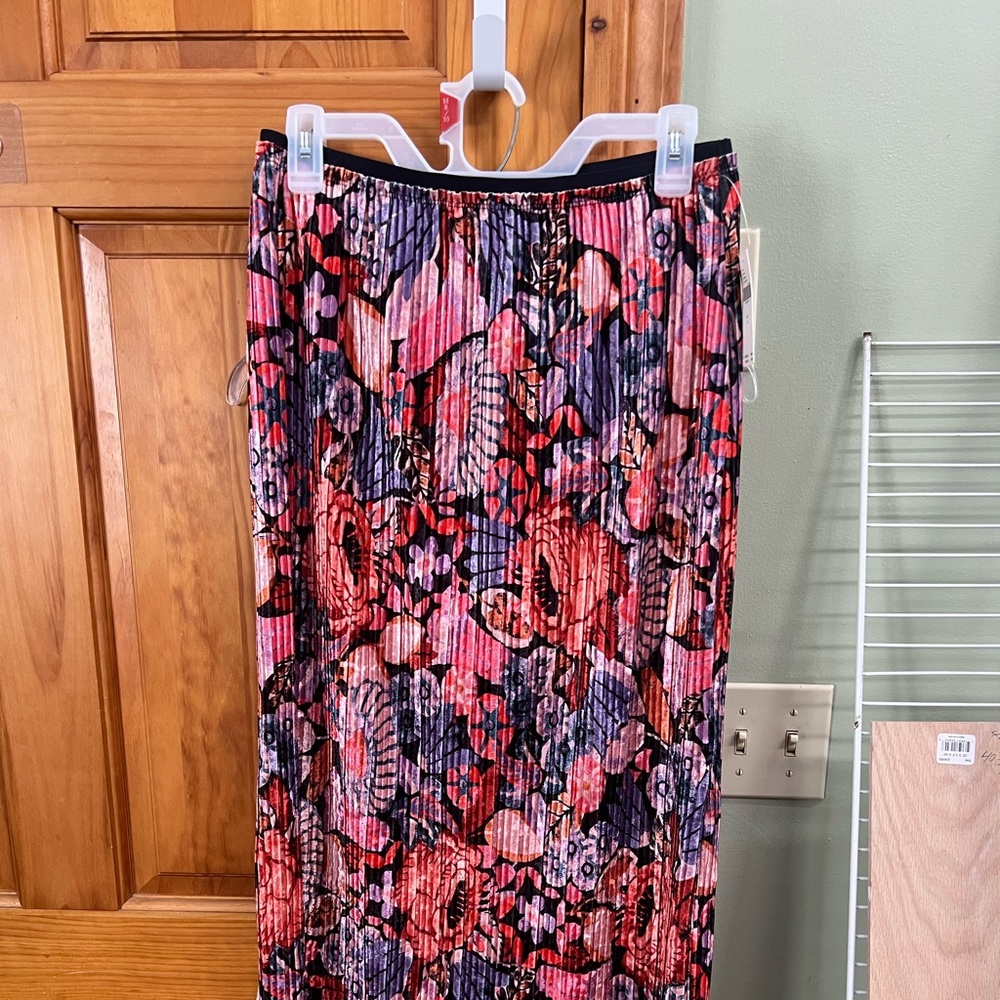 Anthropologie Multicolor Floral Midi Skirt